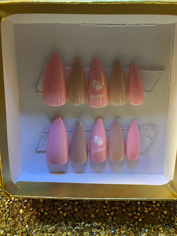 Forever Love Stiletto Press-On Nail Set